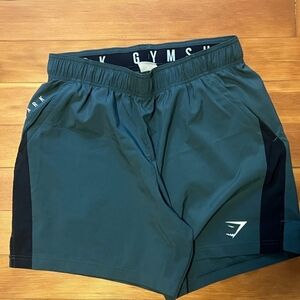 GYMSHARK Sport 5" Shorts Mens L Green Slim Fit Sporty Athletic Lightweight